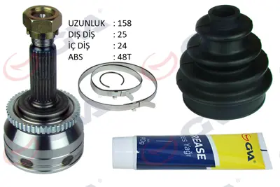 GVA  4491020K Aks Kafasi Diş Hyundai İ20 1.4l D4fc Crdi 08-15 Abs'Li (25x24x52.4 - Abs= 48 Diş) 495001J400 495261J401 495251J401 495001J450 CV1689N 18085021 3549150 HY176L 239189 54911