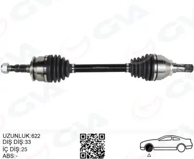 GVA  4491223 Komple Aks Sol Opel Astra K 1.4 Turbo-1.6 Cdti M/T (15-) 13367061 202395 95522355 95522351 13367051 3633302 VA301L T58589 AAR5 589ST85