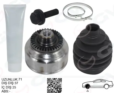 GVA  4499004K Aks Kafasi Diş Sağ/Sol Bmw F10 F12 F13 F06 Xdrive (71mm) 31607618680 B1191 25754 T68364 DA558162 31607606027 306288 BXF10 31607618678 31607618681