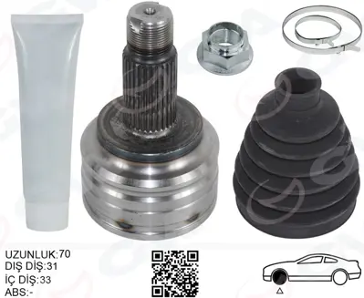 GVA  4499008K Aks Kafasi Diş Ön Sağ/Sol Bmw X3 E83 (137mm) 31607529201 771062130 3144980006 511531 31603450566 31607524045 75005S 31603450565 BM180 3348002