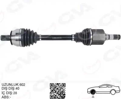 GVA  4499165 Ön Aks Komple Sol Volvo S60 Ii  1.6 D2 10>15 S80 Ii 1.6d 10> V60 Volvo 1.6 D 10>15 Otomatik Şanziman 31325686 3257802 VO202L T78555 262127 31280667 31367539 36011265 36001874 18151830