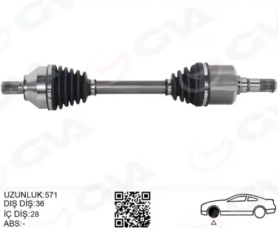 GVA  4499173 Ön Aks Komple  Sol Volvo V40 Ii 2.0 12> C30 2.0 12> C70 Ii 2.0 D 08>09 V50 2.0 06>12  Otomatik Şanziman 36001180 36000547 8603815 CV1208N 36001461 36001181 854027114 12011467 36000559 36000552