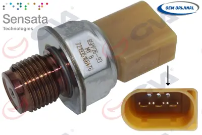 GVA  5335054 Yakit Basinç Sensörü(3 Fiş)polo-Passat-Golf6-Caddy-A3 (Cay-Bkp-Bkd)1.6/2.0tdi 03L906054A 03L906051 03L906054