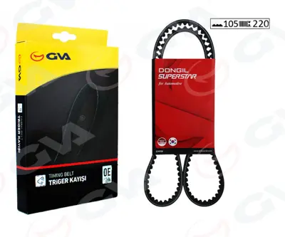 GVA  58105220 Triger Kayişi (Eksantrik Kayişi) Hyundai Accent Admire Era 1.5l G4eb 01-> 1.4l 1.6l G4ed G4ee 01-10  / Getz 1.4l 06-10/ Matrix Elantra 1.6l 01-06 / Kia Rio 1.4l 1.6l 06-10 / Cerato 1.6l 04-07 (105x220) 2431226000 2441022020 2431226001 VKMA95632 KD48401 KT1422 KH321 2481026010 QBK655 1987946304