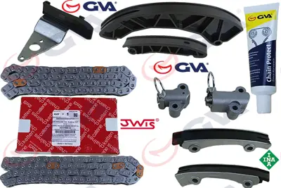 GVA  59C9131 Eksantrik Zincir Kiti Hyundai Accent Era Blue Matrix Getz 1.5l 1.6l D4fa D4fb 06-18 / İ20 1.4l D4fc  10-> / İ30 1.6l D4fb 07-> / Kia Rio D4fa 05-11 / Ceed Cerato Soul D4fb 07-> (9 Parça) 15020 243512A000 KC1038 TK081042 CH036 359001500600 385747 OTK031071 384140 JAPKDKH00