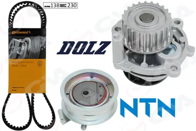 GVA  59WPK7511 Devirdaimli Triger Seti (138x230) Golf4-5-Bora-Jetta-Passat-A3-Leon-Octavia 1.6 98=> (Akl-Aeh-Avu-Bgu-Bse-Bfq-Alz) 06A198119 06B121011 06B121011L