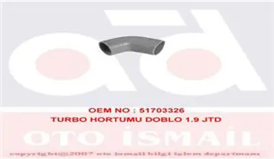 G.B.  72264 (5781) Turbo Hortumu Doblo 1.9 Jtd 51703326 15795SIL 14924 88659 9376 DNF002TT 11191 V240690 AH0045 90070