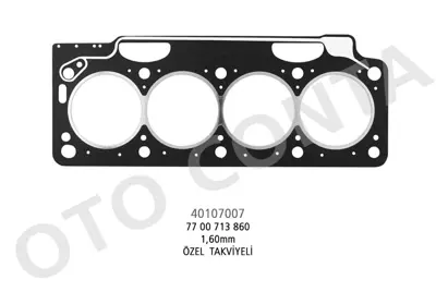 OTO CONTA  40107007 Silindir Kapak Contasi Flash-R21 1.7 7700713860 51080 10028600 612652010 7700851083 H0499400 4994 33443037 HG290 3342088