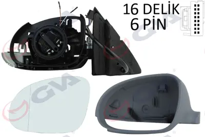 GVA AC11V268K35BAN Diş Dikiz Aynasi Sol Jetta 04>golf V 05> Elektrikli+isitmali+sinyalli+astarli+asferik  7 Fiş Vm-381ehpal 1K1857502AR9B9 6121121 1K0857537GRU 3370158 3C0857521 1K0857537 3C1857507CL9B9 3C1857507CN9B9 1K0857521K VW5207324