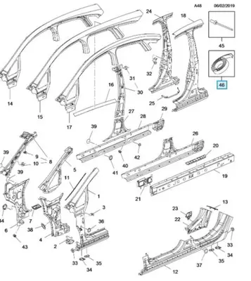 PSA  95516742 Eşik Paneli Yapişkan Bant Astra J-Zafira C 95516742