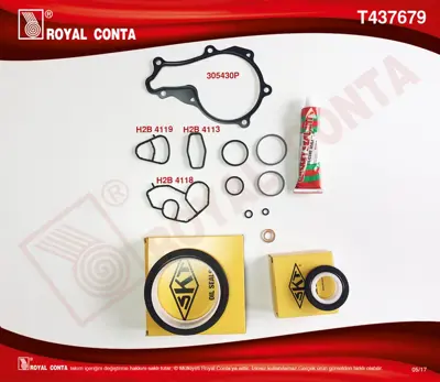 ROYAL CONTA  T437679 Motor Alt Takim Conta (Skt Keçeli ) (Skcsiz)focus Ii 1.6 Tdci 04>11 Fiesta 1.6 Tdci 02>08 Fusion 1.6 Tdci 04>14 Volvo C30 06>12 S40 Ii 06>12 S80 Ii 06>12 V50 05>12 V70 Iii 09>11 1.6d-206-207-307-308-40 3M5Q6008AA 0197.07