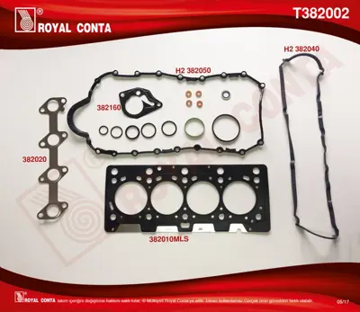 ROYAL CONTA WPI 2945719 A Motor Takim Conta Çok Katli Çelik Clio-Mgn-Kng 1.5 Dci K9k 3000852001 3000951303 3000951503 619300400 619303300 620310200 821242 821458 826521