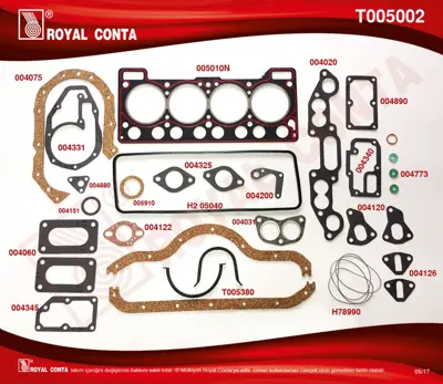 ROYAL CONTA WPI 3936470 Motor Takim Conta Keçesiz  R12 1400 3000852001 3000951303 3000951503 619300400 619303300 620310200 821242 821458 826521