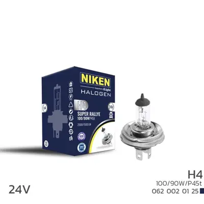 NIKEN  0620020125 Niken  24v  H4 100w/90w Halojen Ampul P45t UNIVERSAL 20145102 11132 30672328 4896262SP22 24456222 5122064SP22 400129110SP22 220728 4904819SP22