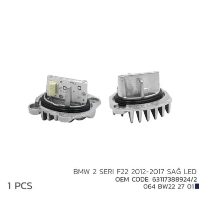 NIKEN  064BW222701 Bmw 2 F22 2012-2017 Sağ Led Far Modl 63117388924/2 63117388924 2