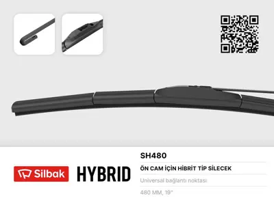 SİLBAK  SH480 Silecek Süpürgesi Hybrid Tipi 480mm Üniversal 3000852001 3000951303 3000951503 619300400 619303300 620310200 821242 821458 826521