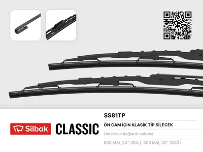 SİLBAK  SS81TP Silecek Süpürgesi 600/500mm Xantia 93-97 Sonata 05> 3000852001 3000951303 3000951503 619300400 619303300 620310200 821242 821458 826521