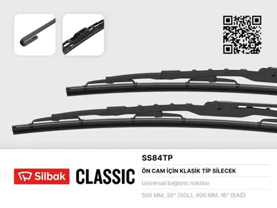 SİLBAK  SS84TP Silecek Süpürgesi 500/400mm Sirion Ii 05- Honda Hrv-Atos 3000852001 3000951303 3000951503 619300400 619303300 620310200 821242 821458 826521