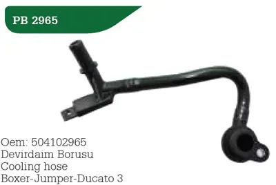 WPI  PB2965 Devirdaim Su Borusu Fiat Ducato 06> Iveco Daily 06> 2.3mjet 1021014AA 504102965 8197293 V241401 22921 S3239 DWF180TT 7915 FT61963 130009