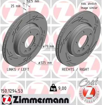 ZIMMERMANN  150.1294.53 Fren Diski On Bmw E46 Z4 E85 E86 Havali Kaplamali Cizgili 142077 311012015 341543 50318 34116864047 DRF1174 BG3830 92106903 140811 RT2911GL