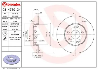 BREMBO GVA 5711110 Fren Diski On Mercedes W124 S124 C124 24011201171 400140620 A1244211312 A124421131264 951130 203309 561332J561332JC GBD675 8475030 561332BC
