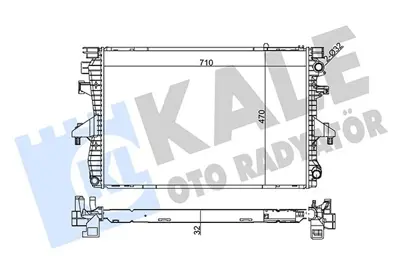 KALE BFR032026 Radyatör Vw Transporter T5 (Al/Pl/Brz) (710x470x32) 7H0121253G VN2232 DRM32040 D7W063TT CR583000P 240000N 103545 7370060R 30M53 8MK376719161