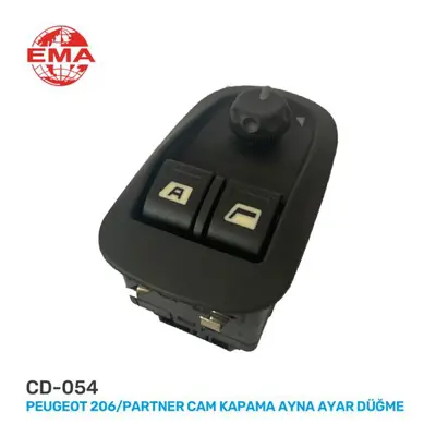 EMA CD054 Cam Kapama Ayna Ayar Dugmesı  Peugeot   206/ Partner  