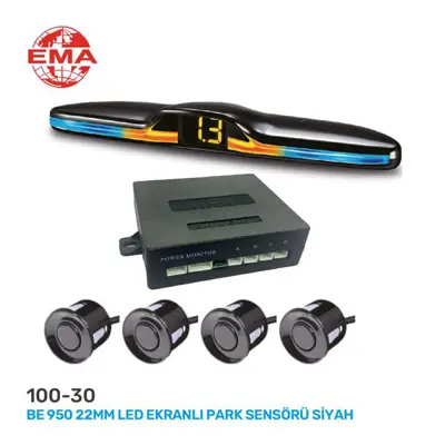 EMA 100-30 Park Sensoru Arka Tk 4-Sensorlu +led Ekranlı +seslı +22mm Sıyah - 3000951306 623312700 821463