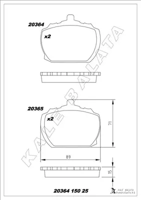 KALE  20364A0000KD13 Ön Balata Transit 2.0 2.5d P100 (65-92) 1571569 DP2161 8226780 571233 193074 36102 986TB2061 5015932 GBP242 MLB40