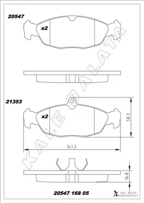 KALE  20547A0000KD13 Ön Balata Astra F-Corsa A B -Vectra A-Tigra-(94-00) Combo 1.4-1.6i-1.7 D (92-00) (Gdb1040) PA906MK 1605087 205471701 P293320 5009906 571492X PP0314AF 11046148 90421736 571492S