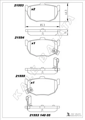 KALE  21553A0000KD13 Balata Arka Coupe-Elantra-Lantra I.Ii 01- 4406004S26 4406008E91 GDB0306 1110890 31006 215100 AN106K 36530 4406061E90 4406004S27