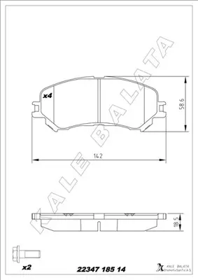 KALE  22347A0000KD13 Ön Fren Balatasi Renault Megane Iv 15> Scenic Iv 16> Talisman 15> Espace V 15>   1.2tce 1.3tce 1.5dci 1.6dci 410606124R 35145 FDB4869 601596 16961 BBP2596 LVXL1881 223471851 573673CH 82211110