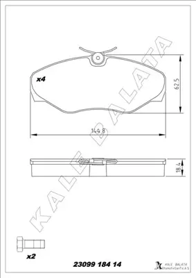 KALE  23099A0000KD20 Ön Balata Renault Trafic Ii 01> Opel Vivaro 01> 4106000QAE GDB1478 986424636 LP1767 4414021 P68026 2309918405T424 3470 GDB1466 GDB1760