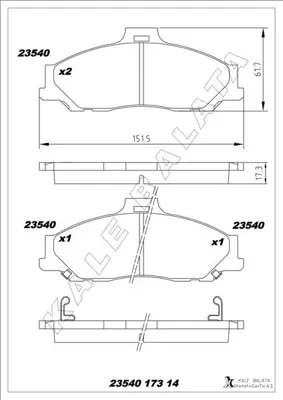KALE  23540A0000KD11 Ön Balata Ranger 2.5 D Td 4x4 99=> 3.0 Tdci 05=> Mazda B Serisi 2.5 D Td 98=> Gdb3353 2M342001FA PA373AF 572537J TX0587 LVXL508 AN8154WKE 73001 UHY13329Z 10396 572537CH
