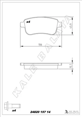 KALE  24820A0000KD13 Arka Fren Balatasi Fluence 09> Megane Iii 09> Megane Iv 15> Scenic Iii 09> Clio V 19> Captur Ii 20> 1.0 Tce 1.2 Tce 1.3 Tce 1.5 Dci 1.6 Sce (440603734r) 440601416R GDB1791 MBA1773 901773 D4116 MDB3029 PFK610 10315310 344893 440604694R