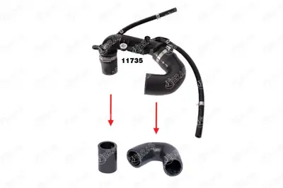 IBRAS  11758 Turbo Borusu (Hortumu) Kng Ii-Iii-Clio Ii-Iii-Logan 1.5dci Ym 05> K9k (3 Kat Polyester Kullanilimiş) 8200770644 8200248529 8200248814