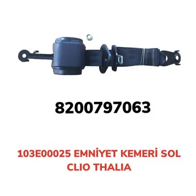 AFT  103E00025 Emniyet Kemeri Otomatik Sol Clio-Thalia 103E00025 8200797063