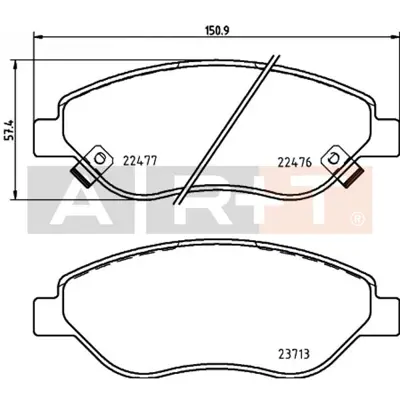 ART  A01.3360 On Balata Fiat Egea 15> 1.4 1.5 T4 Hibrit 1.6 D  K:19 Mm G:151.1 Mm (Büyük Tip) 77367923 77368553