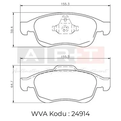 ART  A02.2152 Ön Fren Balatasi Megane Iii 09> Scenic Iii 09>fluence 10>duster 10> Lodgy 12> Captur I 13>1.5 Dci 1.6 16v 410A12582R 410600379R 410605961R