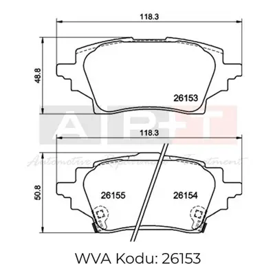 ART  A08.3608 Fren Balatasi C-Hr (_X1_)-Corolla Estate (_E21_)-Corolla Hatchback (_E21_)-Corolla Saloon (_E21_) 0446602400 04466F4010