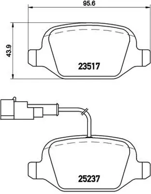 BREMBO  P23131 Arka Fren Balatasi Alfa Romeo Mito 09> Fiat Linea 09>  1.3jtd 1.4tjet 1.6jtd 71770108 77365752 77365858