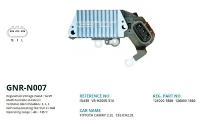 GENON  N007 12v Toyota Camry-Celica 63.5mm (L I S) VR H2005 31A IN439