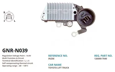 GENON  N039 12v Toyota Forklift (L I S) VR H2005 23A IN256 IN250