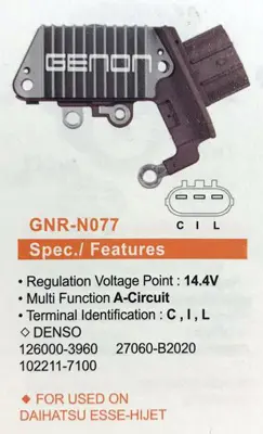 GENON  N077 12v Toyota (C I L) 126000 3960 27060 B2020 102211 7100