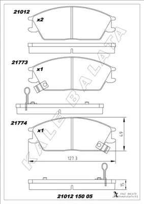 KALE  21012A0001KD13 Balata Ön Accord Ii 1.6-1.8 83-85 581011CA10 5810122A00 5810122A10