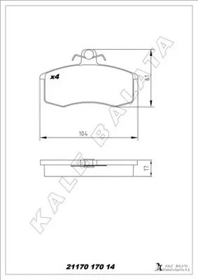 KALE  21170A0000KD13 Balata Ön Samara-Forma-Vega 00- 21083501089 21083501090