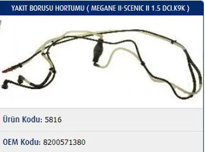 MASTER  5816 Yakit Borusu Hortumu Megane Ii-Scenic Ii 1.5 Dci.K9k 8200571380 8200224524 8200295270