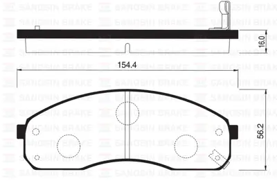 SANGSIN  SP1116 Ön Fren Balata Kia Pregio 2.7l J2 99-01 / Bondo. K2500 2.5l D4cb 6 Vites 10-> 0K75B3328 0K72G3328 581014EA30