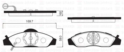 SANGSIN  SP1150 Ön Balata Disk Ssangyong Musso-Korando 02=> (Sensörlü) (Gdb3134) 4813005100 WVA23230 WVA23231
