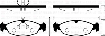 SANGSIN  SP1220 Ön Fren Balata Opel Astra F / Corsa A B / Vectra A / Tigra 94-00 / Combo 1.4l 1.6l 1.7l D 92-00 1605907 1605881 1605087 WVA20547